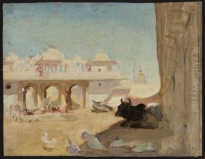 Courtyard of maharajah's palace. From the journey to India Courtyard of maharajah's palace. From the journey to India