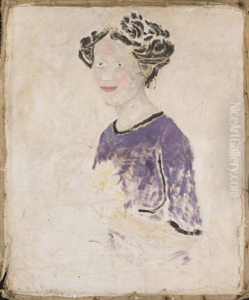 Woman in a lilac dress - view 1