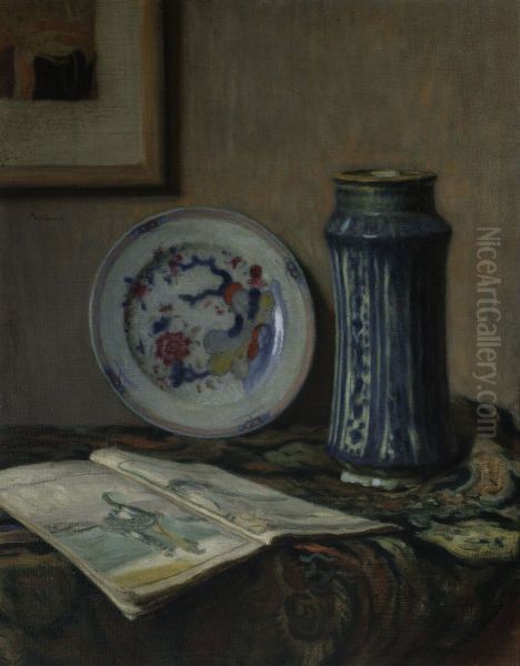 Still life with ceramics (Still life with a blue vase) - view 1