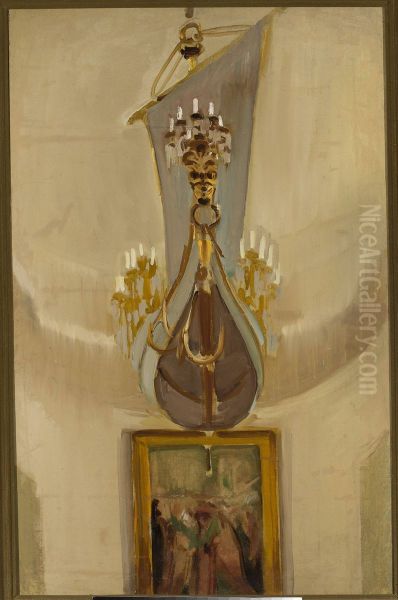 Fragment of interior of the Church of St Peter and St Paul in Vilnius - view 1