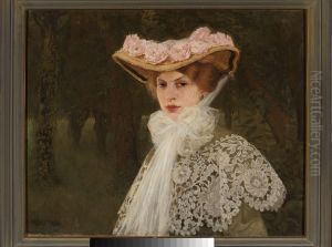 Portrait of Zofia Okun nee Tolkemit, the artist's wife by Edward Okun