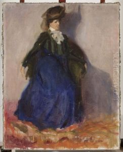 Study of a sitting woman by Romuald Kamil Witkowski