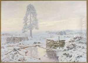 Winter landscape by Jozef Rapacki