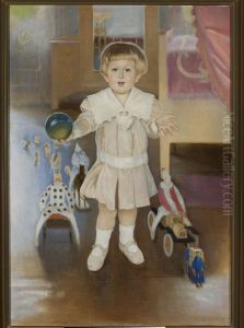 Portrait of Adam Gubrynowicz (1906-?) as a child by Stanislaw Debicki