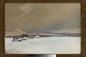 Winter landscape from Zywiec by Julian Falat