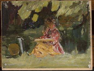 Painter Katarzyna Wachter at work by Jan Ciaglinski