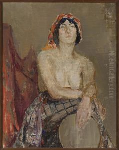Study of a female model with a drum by Jan Ciaglinski