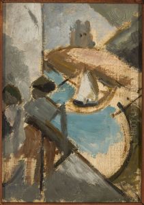 Landscape with a sailing boat