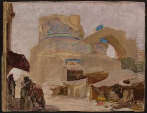 Samarkand - Bibi-Khanym, tomb of Tamerlane's wife. From the journey to Turkestan Samarkand - Bibi-Khanym, tomb of Tamerlane's wife. From the journey to Turkestan