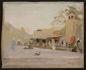 Marketplace in Bukhara. From the journey to Turkestan by Jan Ciaglinski