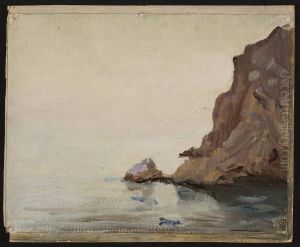 View of the sea and a rock. From the journey to Turkestan View of the sea and a rock. From the journey to Turkestan