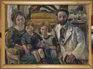 Portret krytyka sztuki Hakona (Henryka Kohna) z rodzina