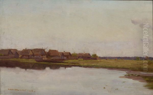 Village at waterside - view 1