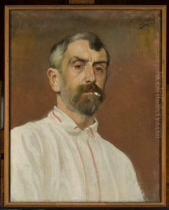 Self-portrait with a palette by Stanislaw Debicki