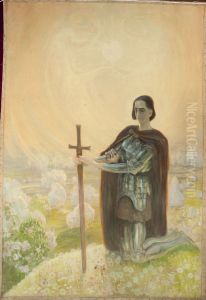 Prayer at the battle field by Kazimierz Stabrowski