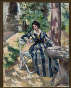 Portrait of Irena, artist's wife, in the garden Portrait of Irena, artist's wife, in the garden