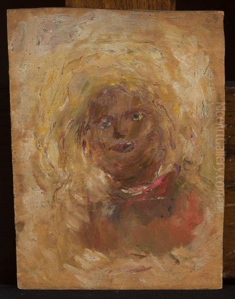 Sketch of a head with fair hair - view 1