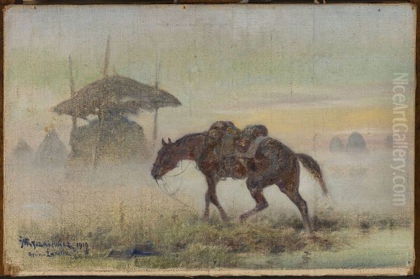 Saddled horse - view 1