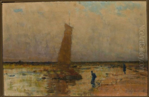 Sail boat at the sea coast - view 1