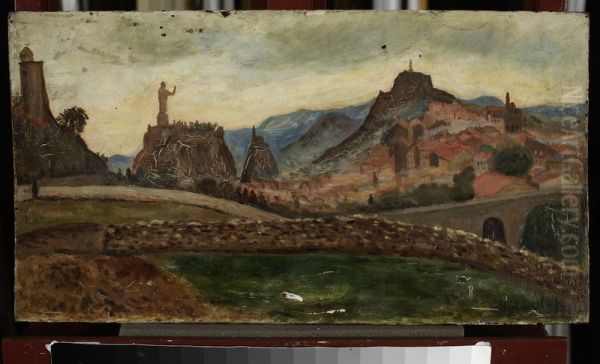 Miasteczko na wzgorzu (okolice Le Puy z Chateau de Polignac) - view 1