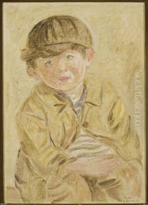 Boy in a visored cap