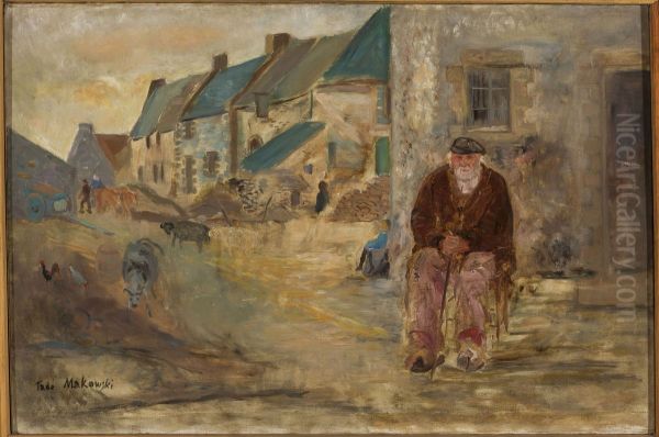 Breton landscape with an old fisherman - view 1