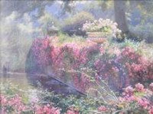 Dorothy Perkins Roses At Kew by Charles Ernest Butler