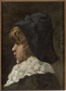 Portret chlopca w kapeluszu by Feliks Cichocki