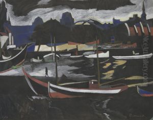 Handelsdokken te Oostende by Leon Spilliaert