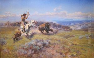 Fighting Meat by Charles Marion Russell