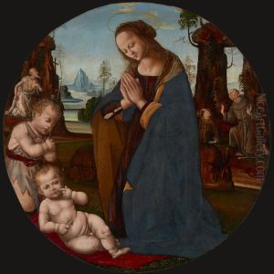 Adoration of the Child with Young St John the Baptist - Tondo