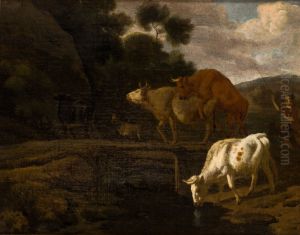 Cows on a Footbridge by Dirck van der Bergen