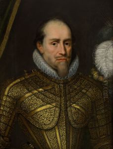 Portrait of a Man in Armour by Michiel Jansz. van Mierevelt