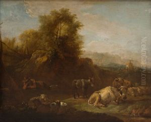 Landscape with Animals and a Shepherd by Nicolaes Pieterszoon Berchem