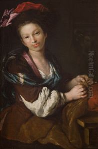 Kobieta szyjaca