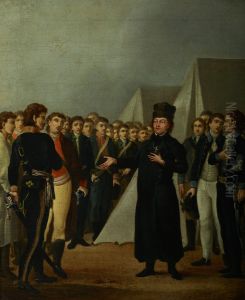 Ksiadz Jozef Jakubowski w obozie Kosciuszki pod Warszawa w 1794 r.