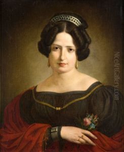 Portret zony Antoniny by Kanuty Rusiecki
