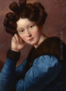 Portrait of Aleftyna Goscimska nee Jerasiewicz by Jozef Oleszkiewicz