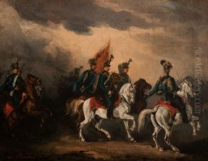 Blue Hussars by Piotr Michalowski