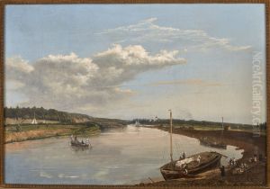 Widok Pozajscia nad Niemnem by Wincenty Dmochowski