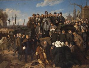 Pogrzeb pieciu ofiar by Aleksander Lesser