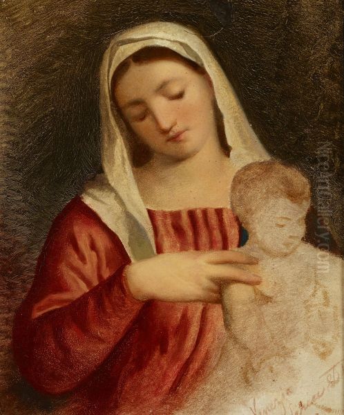 Madonna with Child - Copy of the fragment of the painting "Madonna with Child and Saints" by Bonifacio Veronese - view 1