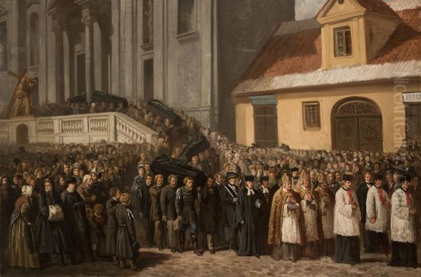 Funeral of the Five Victims of the Manifestation of 1861 in Warsaw - view 1