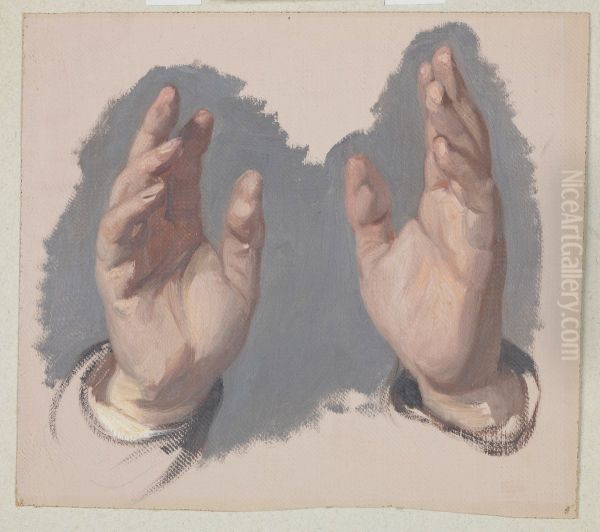 Study (I) of Both Hands of the Bishop to the Painting "The Oath of Queen Jadwiga" - view 1