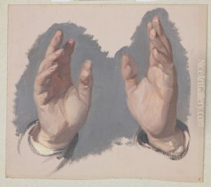 Study (I) of Both Hands of the Bishop to the Painting "The Oath of Queen Jadwiga" by Jozef Simmler