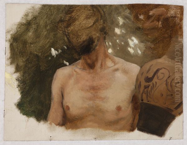 Study of the Bust of a Naked Youth with a Vase - Sketch to the Painting "Vase-Seller" - view 1