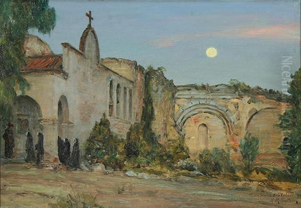 Spanish Mission In Moonlight - view 1