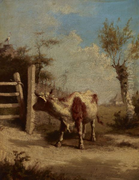 Study of a Cow against a Landscape - view 1
