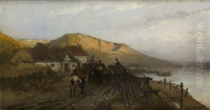 On the Dniester River by Jozef Brandt