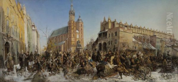 Fair on the Main Market Square in Krakow - view 1
